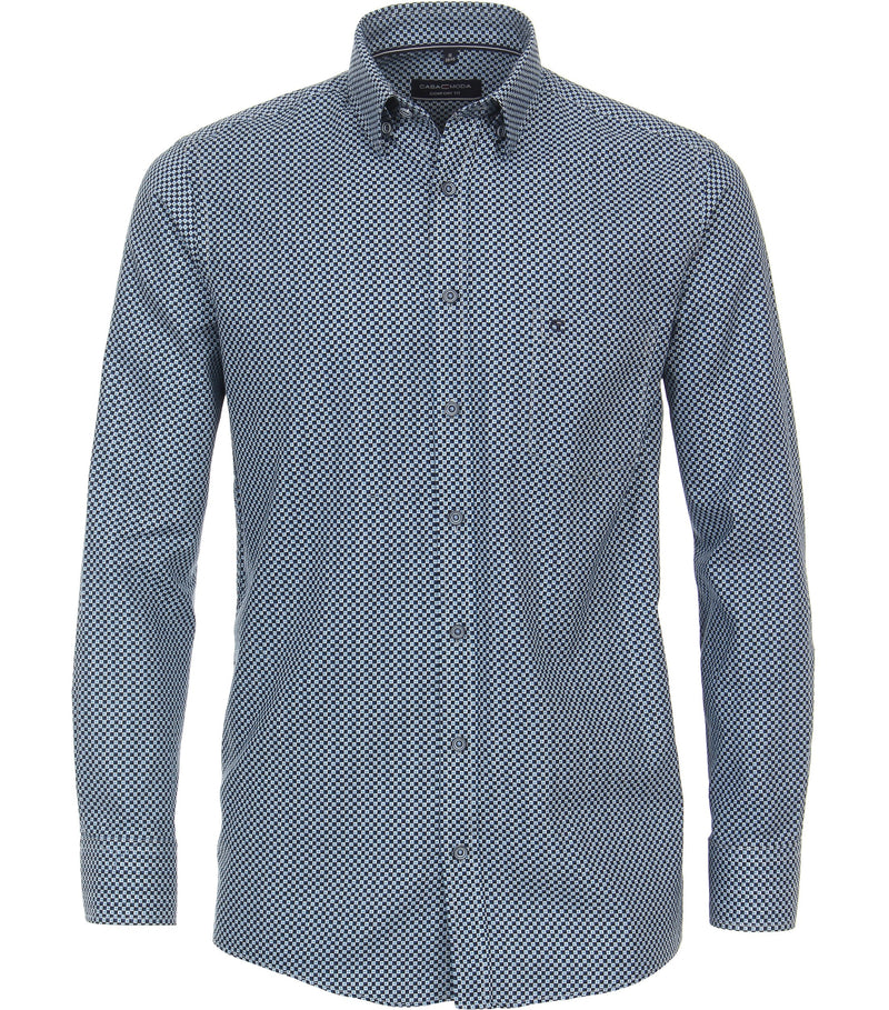Comfort Fit Print Shirt - Light Blue