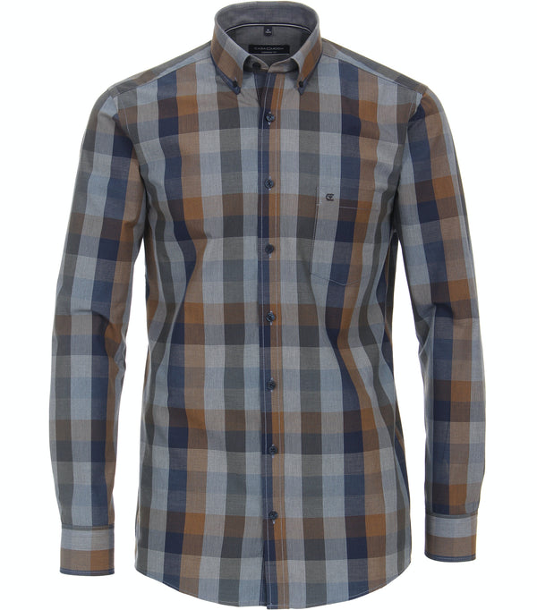 Comfort Fit Check Shirt - Light Blue