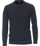 Patterned Crew Neck Jumper - Blue