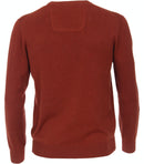 Plain V-neck Jumper - Fired Brick