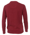 Plain V-neck Jumper - Rumba Red