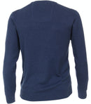 Plain V-neck Jumper - Medieval Blue