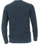 Patterned Crew Neck Jumper - Moroccan Blue