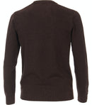 Patterned Crew Neck Jumper - Dark Brown