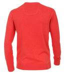 Plain V-neck Jumper - Light Lobster
