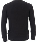 Patterned Round Neck Jumper - Dark Blue