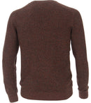 Patterned Round Neck Jumper - Rust