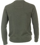 Plain V-neck Jumper - Moss Green