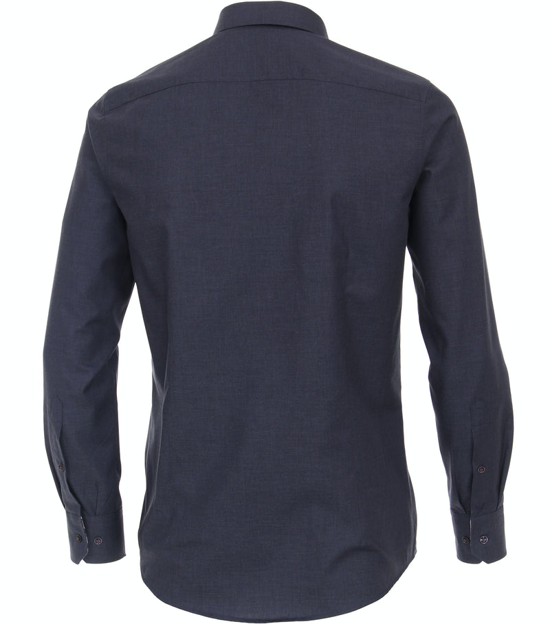 Plain Cutaway Long Sleeve Shirt - Dark Blue