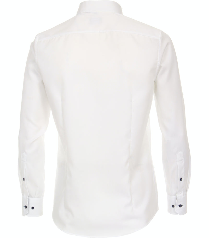 Plain Button Down Long Sleeve Shirt - White