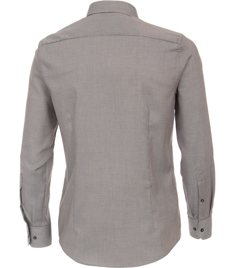 Plain Button Down Long Sleeve Shirt - Brown