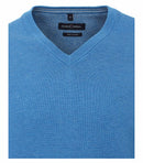 Plain V-neck Jumper - Blue