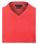 Plain V-neck Jumper - Light Lobster