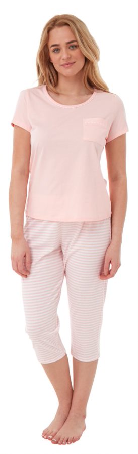 Striped Jersey Pyjama - Pink
