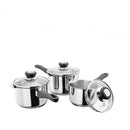 Vista 3 Piece Draining Saucepan Set