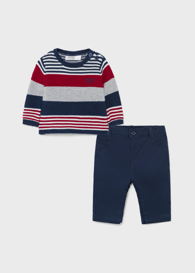 Long Trousers With Sweater - Navy
