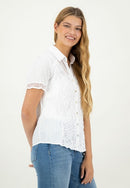 Short Sleeve Blouse - White