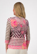 Stripe and Print Jacket - Light Pink Print