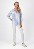 Stripe Blouse - Light Blue Stripe