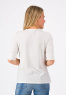 Print V Neck Shirt - Blue Print