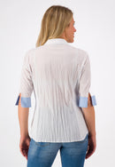 Short Sleeve Print Blouse - Blue Print