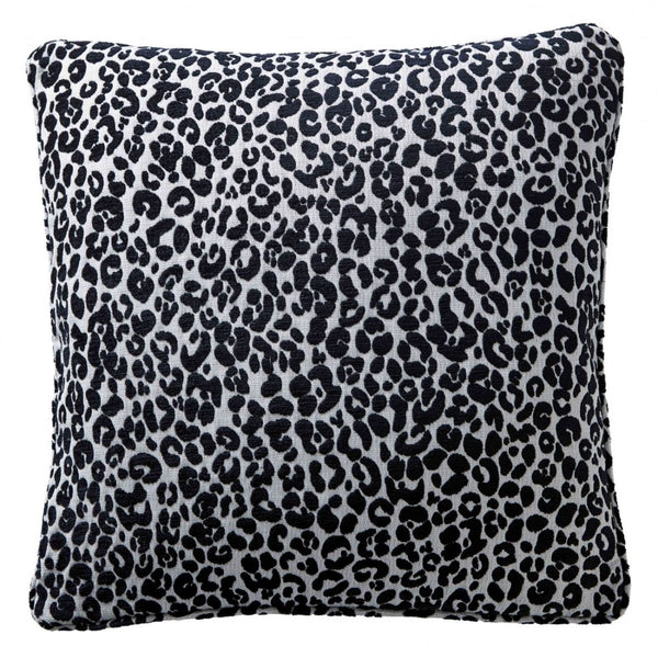 Karen Millen Leopard Chenille Square Cushion - Midnight/Dove