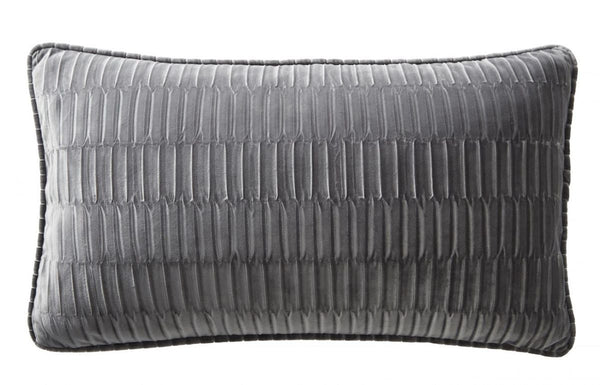 Karen Millen Velvet Pleat Boudoir Cushion - Charcoal