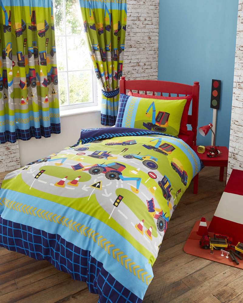 Kids Club Diggers Curtains 168 x 183cm