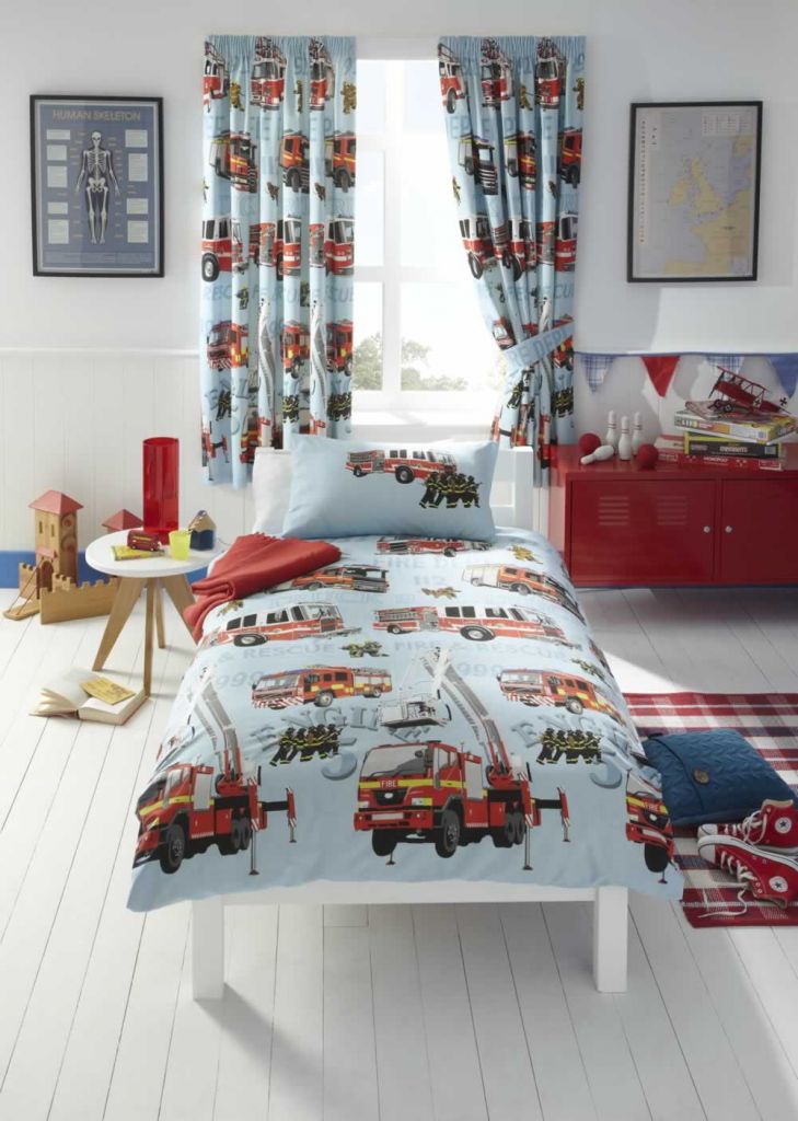 Kids Club Fire Engine Curtains 168 x 183cm