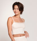 Go Ribbed Crop Top - Angora