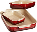 3 Piece Classic Rectangular Stoneware Dish Set