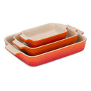 3 Piece Classic Rectangular Stoneware Dish Set
