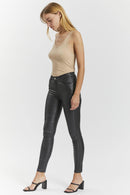 Lexy Faux Leather Stretch Skinny Jeans - Black