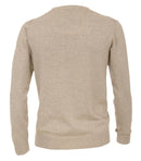 Plain V-neck Jumper - Light Beige