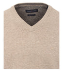Plain V-neck Jumper - Light Beige