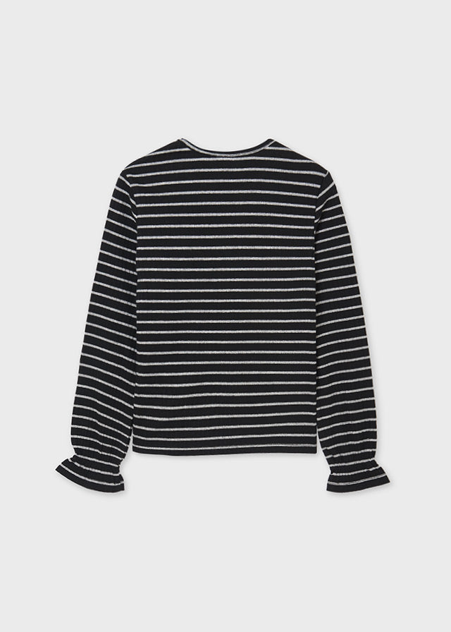 Long Sleeve Stripes T-shirt - Black