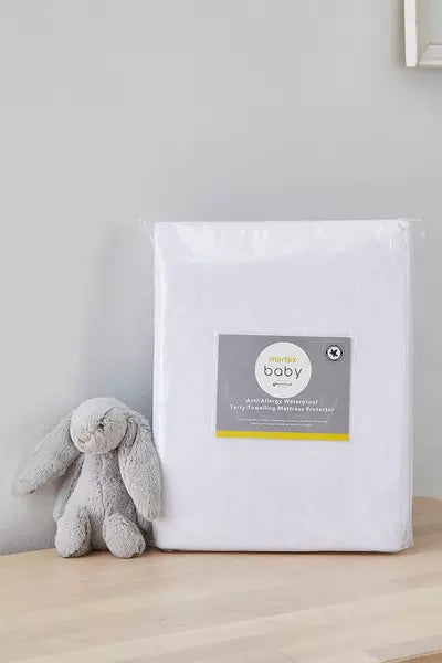 Baby Anti-Allergy Terry Towelling Mattress Protector for Cot Bed