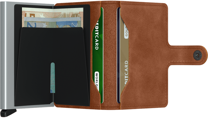 Vintage Miniwallet - Vintage Cognac-silver