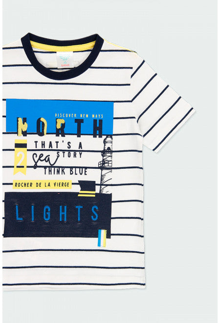 Short Sleeve North Lights Print T-Shirt - Stripe