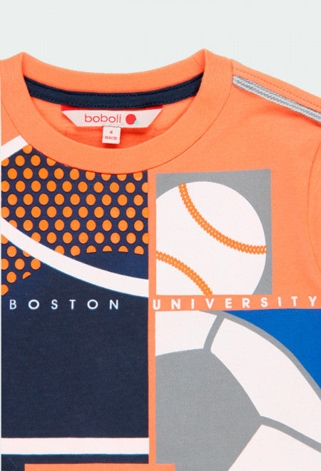 Sports Balls Long Sleeve T-shirt - Tangerine