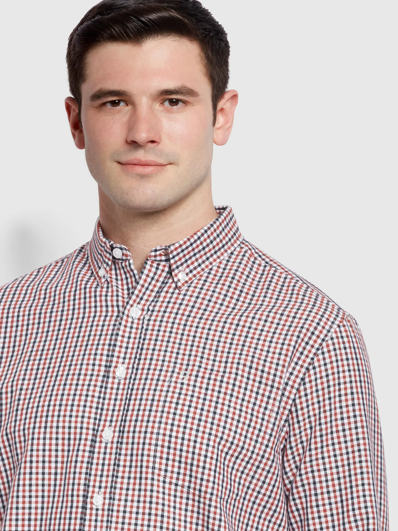 Foxton Check Long Sleeve Shirt - Ember Red