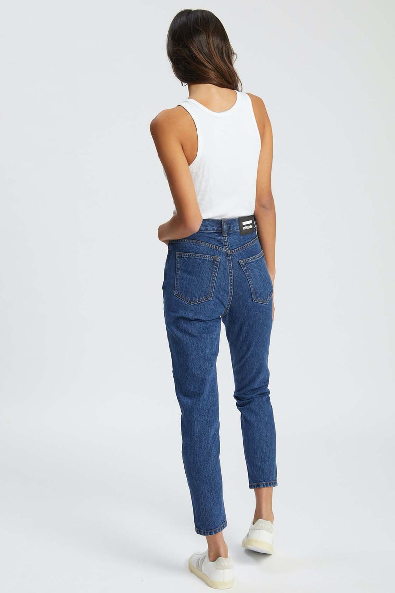 Nora Sky High Cropped Jeans - Mid Retro