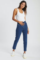 Nora Sky High Cropped Jeans - Mid Retro