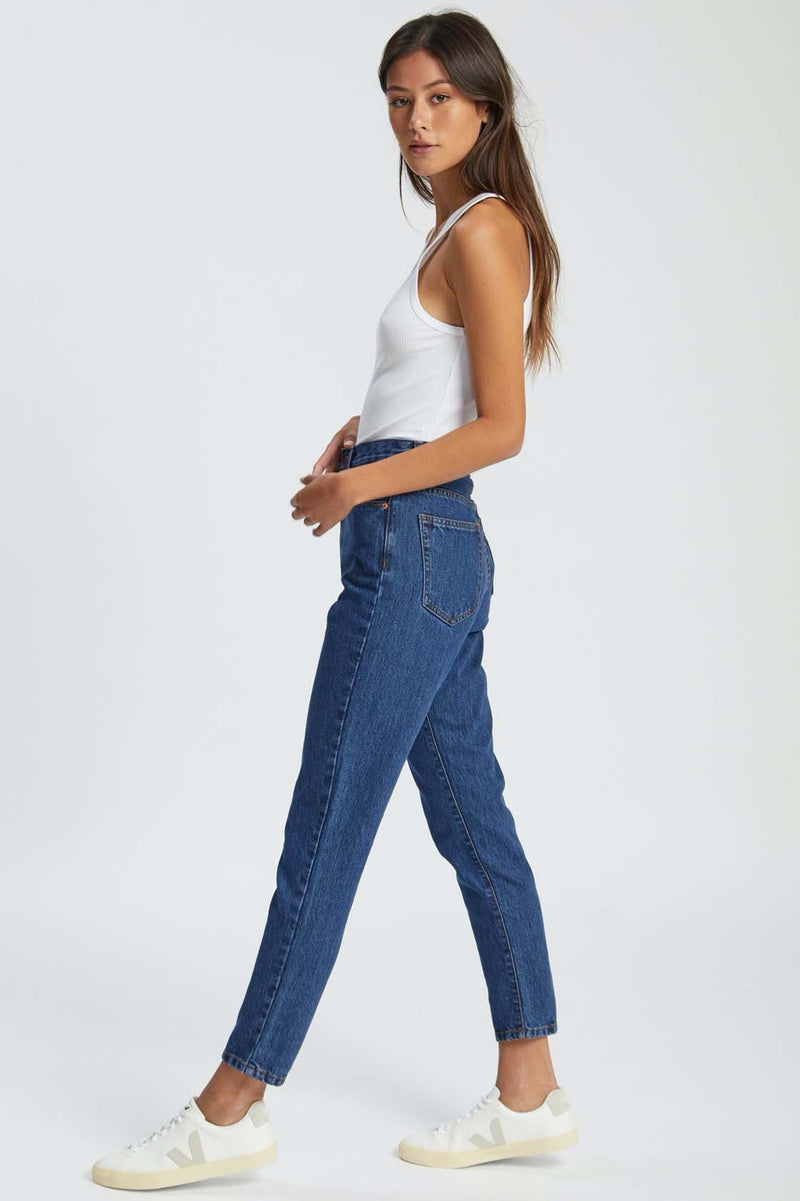 Nora Sky High Cropped Jeans - Mid Retro