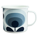 Orla Kiely 70s Flower Enamel Mug - Slate