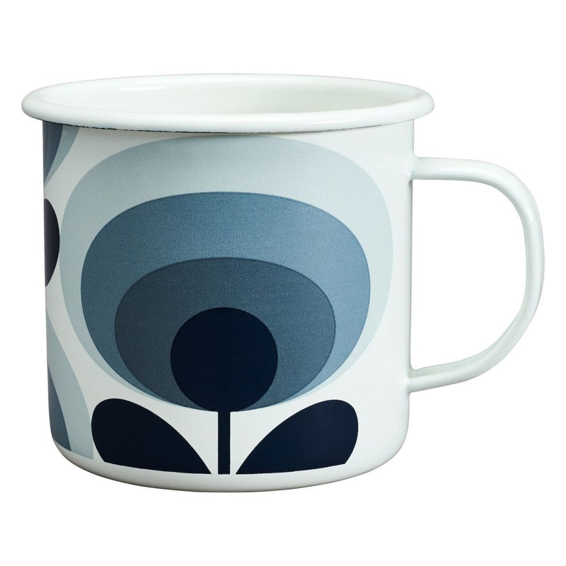 Orla Kiely 70s Flower Enamel Mug - Slate