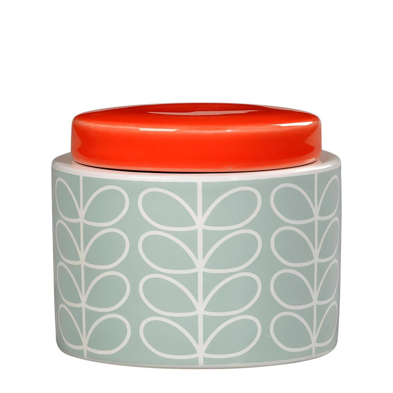 Orla Kiely Linear Stem Small Storage Jar - Duck Egg
