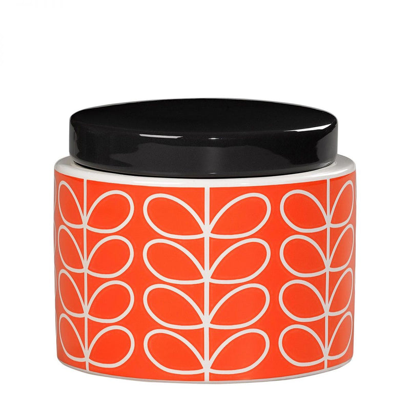 Orla Kiely Linear Stem Small Storage Jar - Persimmon