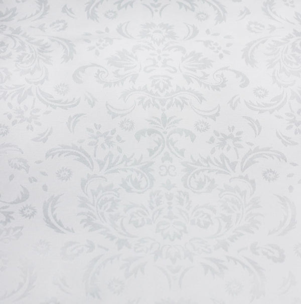 Caroline Damask Oval Tablecloth 67" x 88" - White
