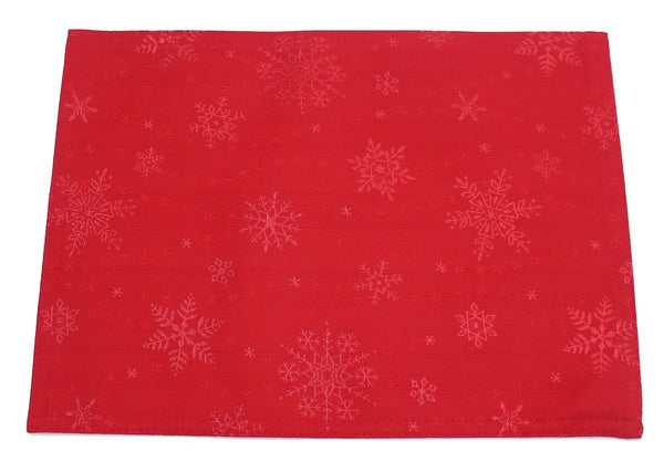 Peggy Wilkins Sparkly Snowflakes Placemat - Crimson